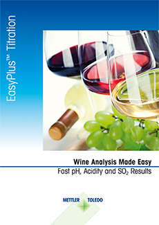 This brochure offers an overview of easy-to-use titration application notes for routine wine analysis using the EasyPlus™ titrator series.