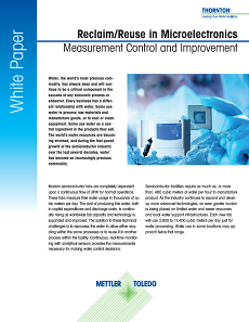 White paper on water reclaim in microelectronics