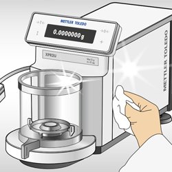 How to clean a microbalance? 