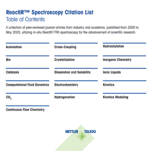 ReactIR™ Spectroscopy in Peer-Reviewed Publications