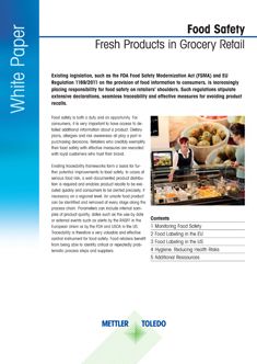 Food Safety for Fresh Products in Grocery Retail White Paper