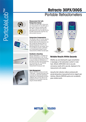 Datasheet: Portable Refractometers Refracto 30PX and 30GS