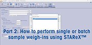 STAReX™– Simple weigh-in procedure