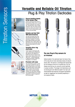 Datasheet: Selected Plug and Play Sensors for Titrations in Petrochemical Industry