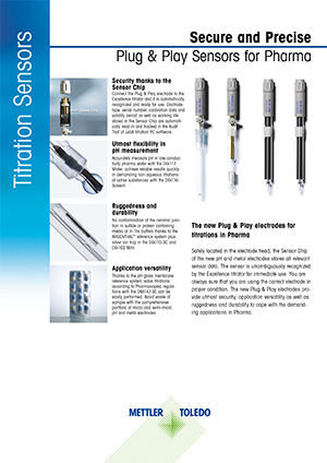 Datasheet: Selected Plug and Play Sensors for Titrations in Pharma