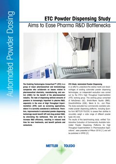 Dosificación de polvos sencilla y automatizada para aplicaciones farmacéuticas y biotecnológicas