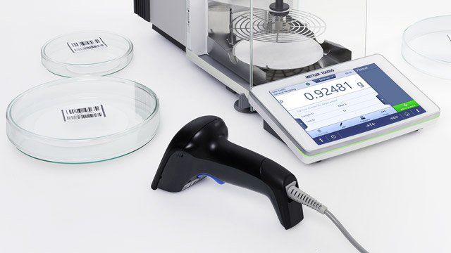 how to use analytical balance with barcode scanner