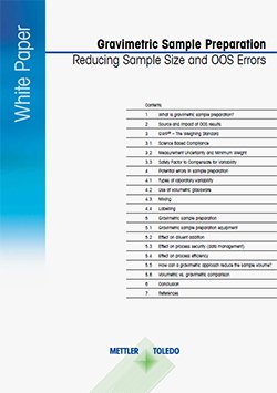 Gravimetric Sample Preparation - Reducing Sample Size and OOS Errors