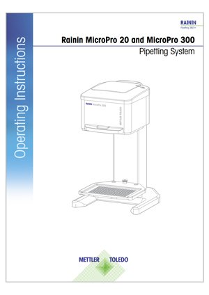 MicroPro 96 channel pipette user manual