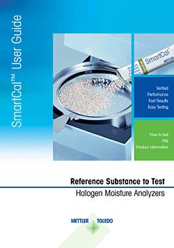 SmartCal™ User Guide : 用于测试的参考物质 卤素水分测定仪