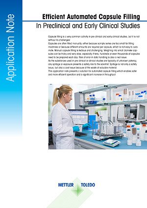 Our application note highlights the benefits of using the XPR Automatic Balance with a sample changer for automated capsule filling.