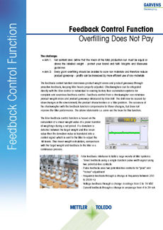 Feedback Control - Optimizing Filling Processes with Checkweighing Equipment