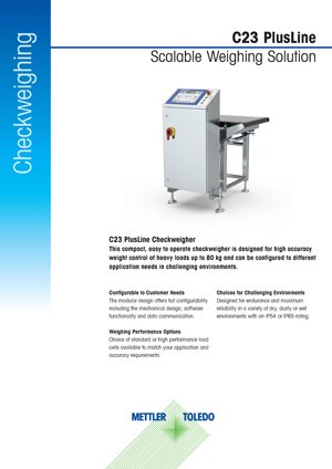 Informatiebrochure over de C23 PlusLine Checkweigher
