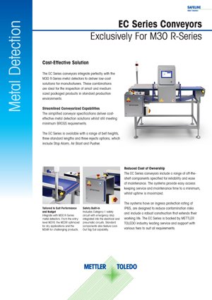 EC Series Datasheet | Conveyors For Metal Detectors