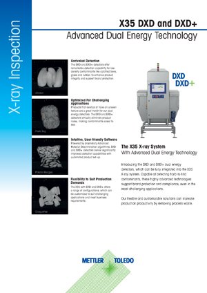 X35 DXD 與 DXD+ 雙能量 X 光檢測系統 | 資料表